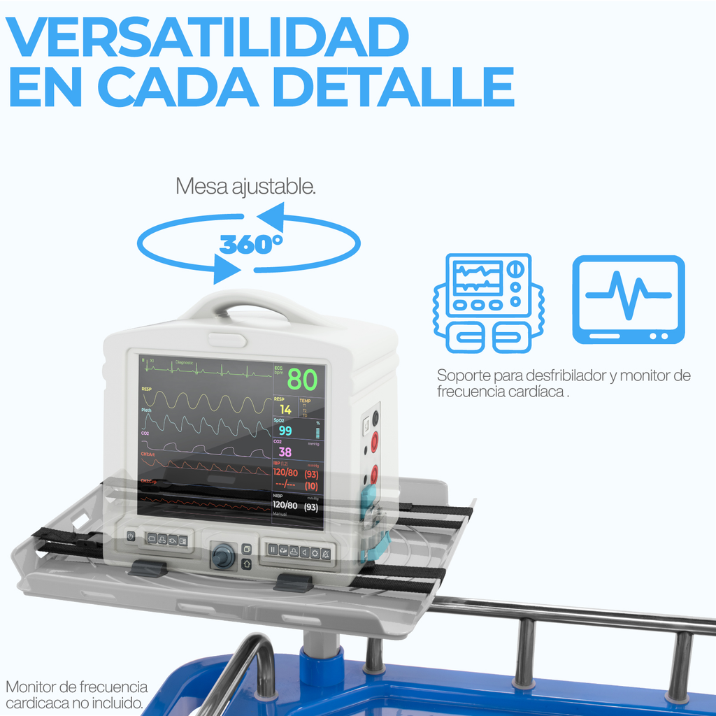 Carro Rojo De Emergencia Medica Onof Abs Con Accesorios