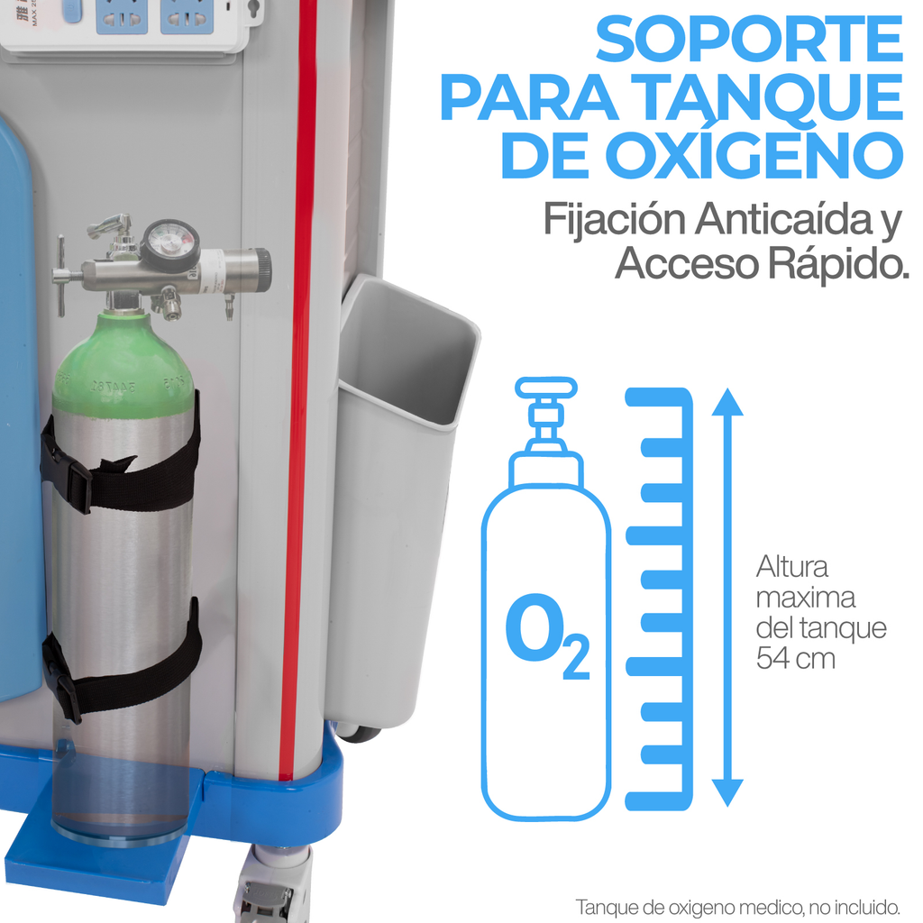 Carro Rojo De Emergencia Medica Onof Abs Con Accesorios