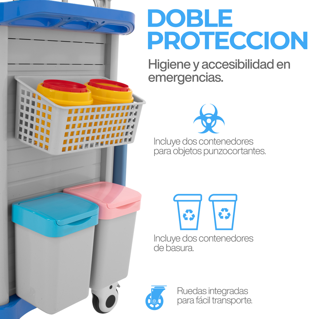 Carro Rojo De Emergencia Medica Onof Abs Con Accesorios