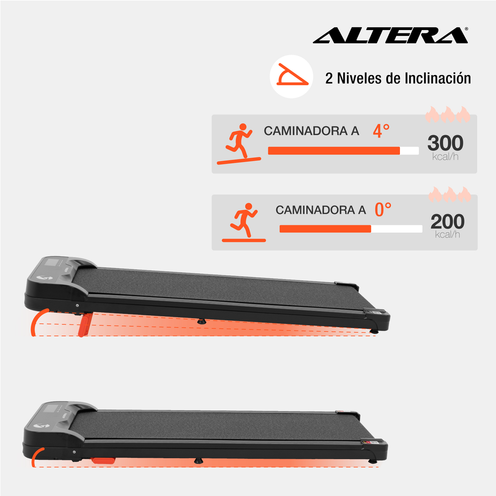 Altera HOMESTEP-2 Caminadora tipo cinta eléctrica motor 1.5 HP Negro