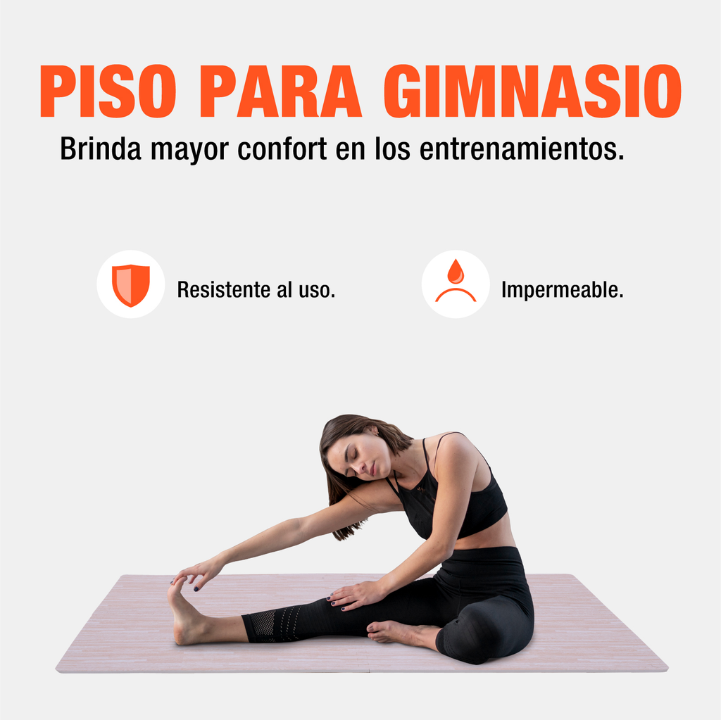 Piso Para Gimnasio Altera Tipo Madera Tatami 60x60 4pz