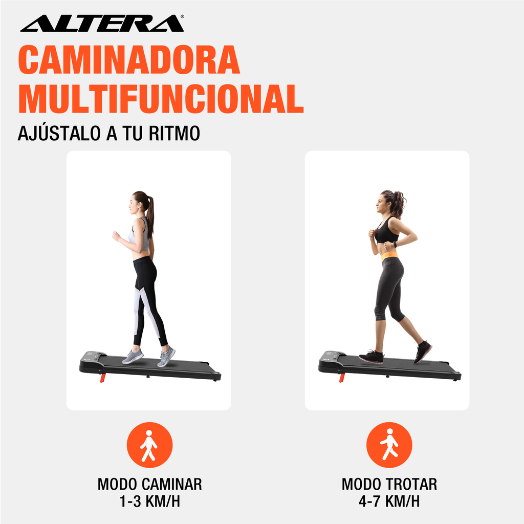Altera HOMESTEP-2 Caminadora tipo cinta eléctrica motor 1.5 HP Negro