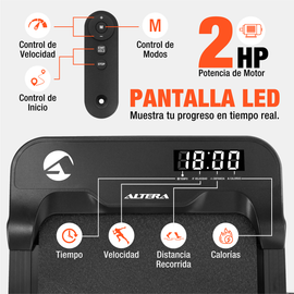 Altera HOMESTEP-2 Caminadora tipo cinta eléctrica motor 1.5 HP Negro