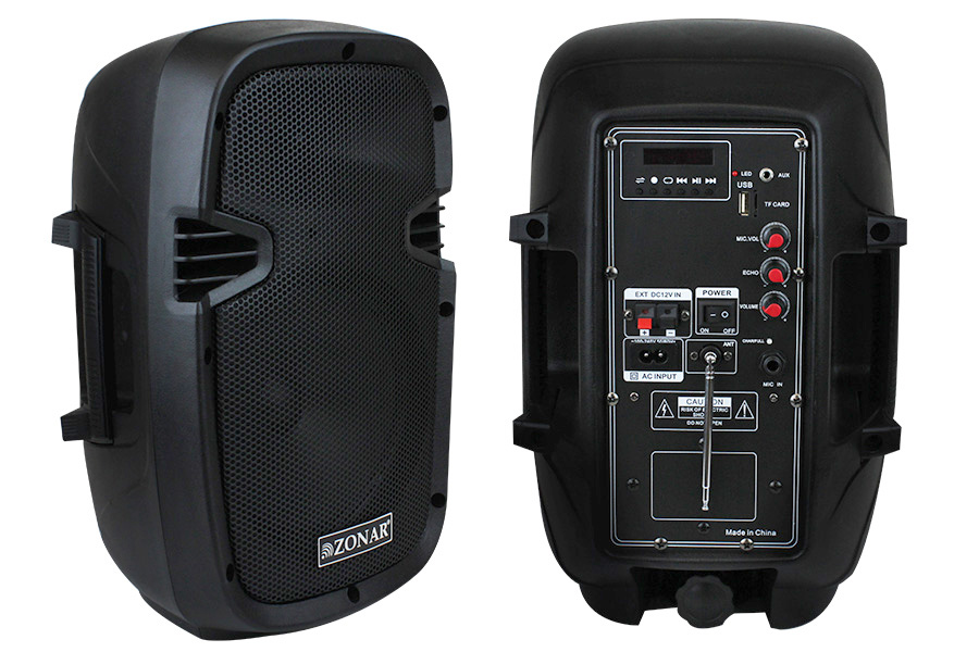 Zonar Z8 Bt R Bafle Amplificado Recargable C/ Mic 8 Pulg. Bt Fm Usb