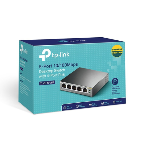 Tp Link Tl Sf1005 P Switch Metalico De Escritorio 5 Puertos 10 100 M No Admin.