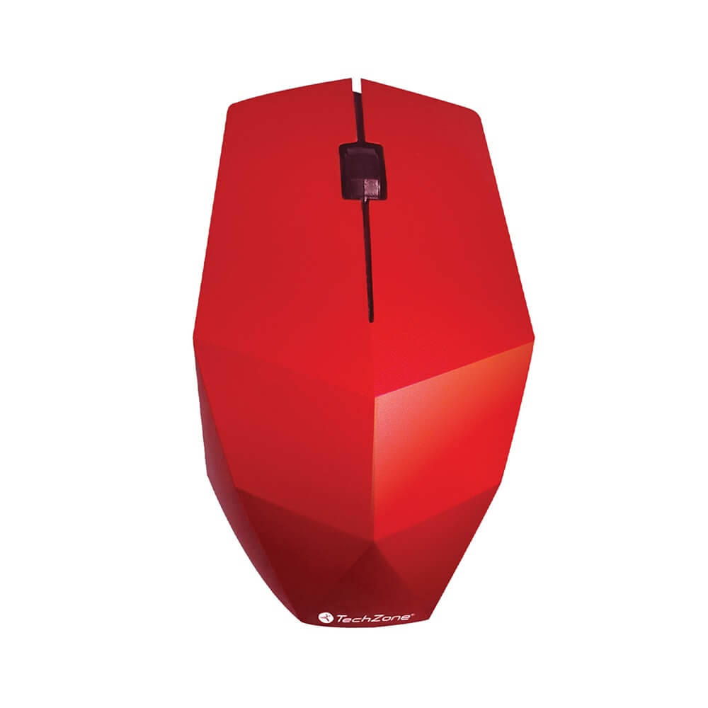Techzone Mouse Inalambrico Rojo Rubber Metal Nueva Generacio