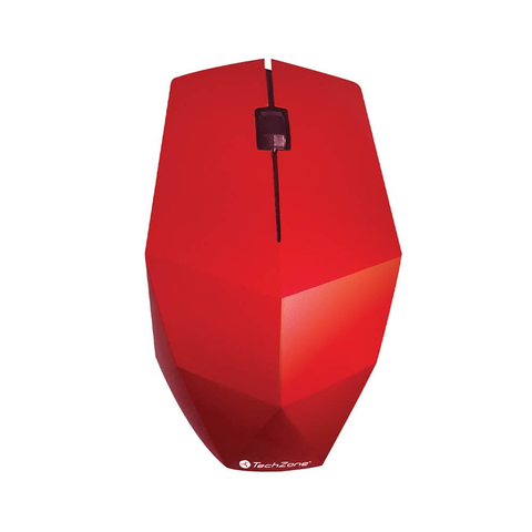 Techzone Mouse Inalambrico Rojo Rubber Metal Nueva Generacio