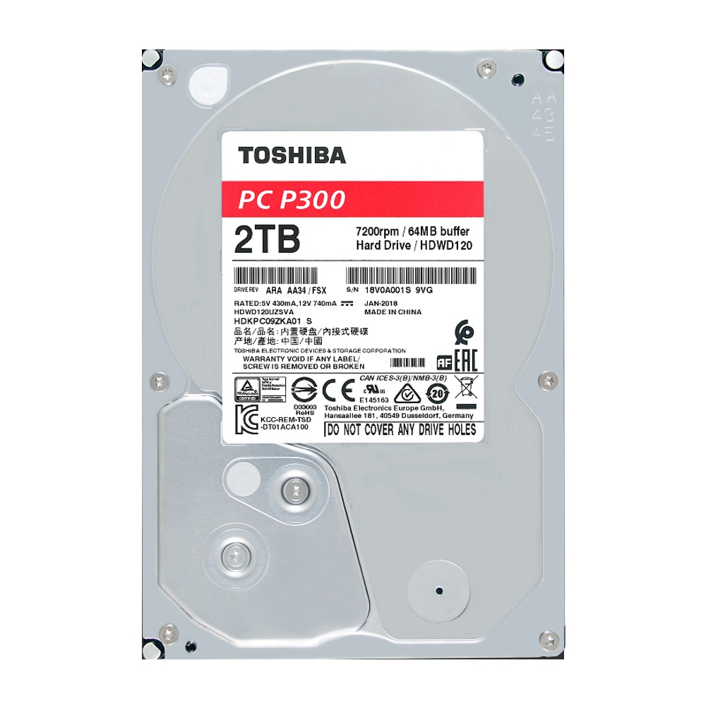 Toshiba Hdwd120 Uzsva Disco Duro Interno 2 Tb P300 3.5 64 Mb 7200 Rpm