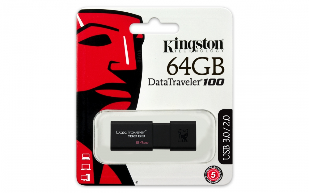 Kingston Dt100g3 Memoria Usb 3.0 64gb Negro