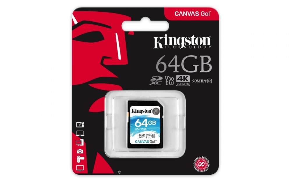 Kingston Sdg/64 Gb Memoria Sd Clase 10 Sdhc Canvas Go 90 R 45 W Cl10 U3 V30 - ordena-com.myshopify.com