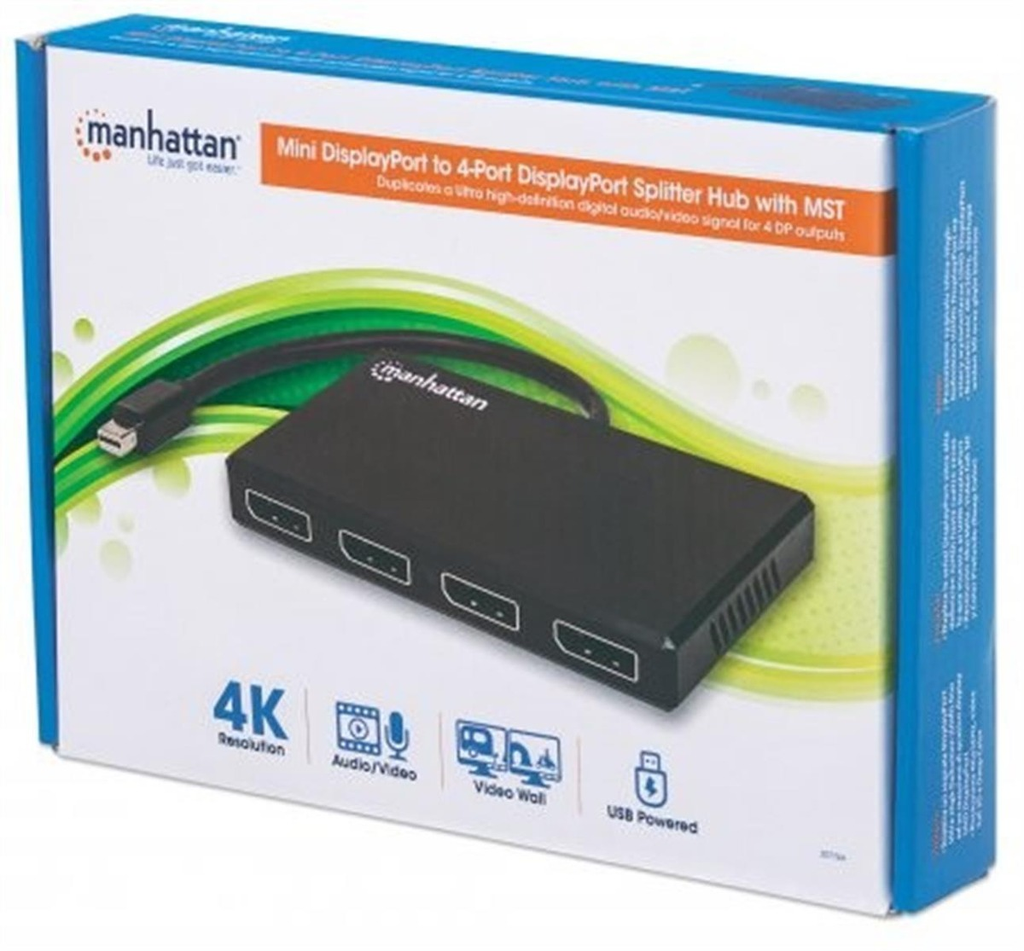 Manhattan 207744 Video Splitter 1 Mini Dp 4 Dp Out Usb Mst - ordena-com.myshopify.com