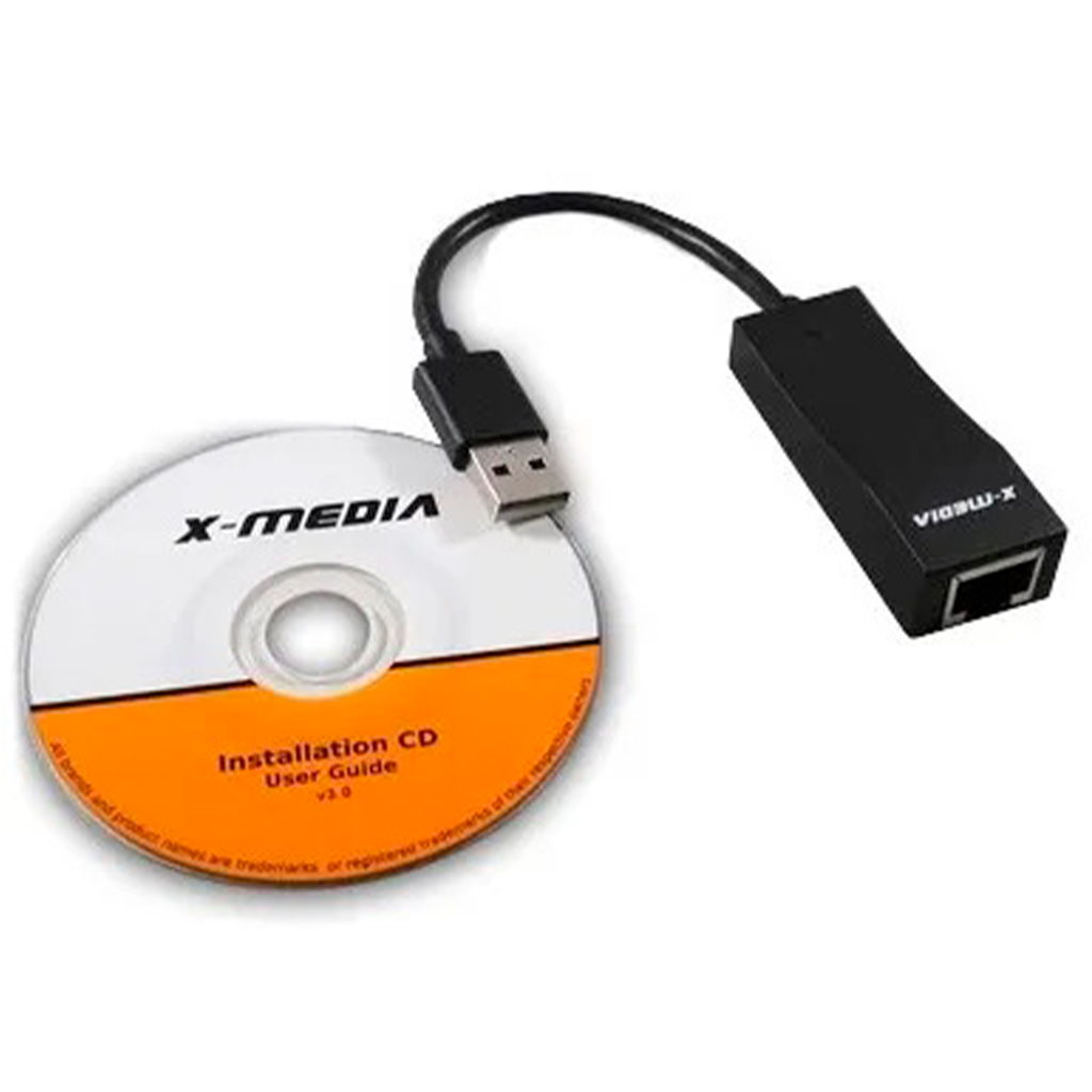 X Media Xm Ue2000 Adaptador De Red Usb/Usb 2.0 Rj45 Ethernet 10/100 Mbps Negro