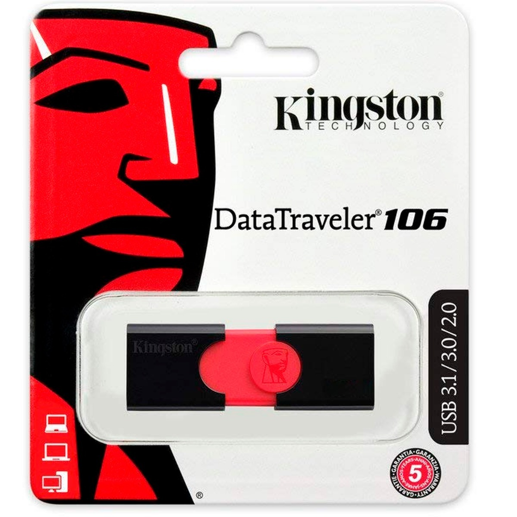 Kingston Dt106 Memoria Usb 64 Gb 3.0 Negro/Rojo - ordena-com.myshopify.com