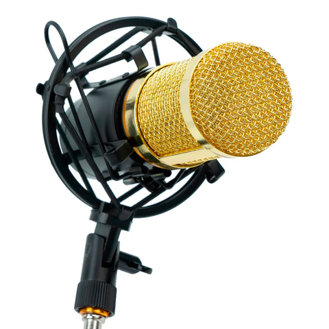 Kit Microfono Condensador Tarjeta Usb Youtuber Negro