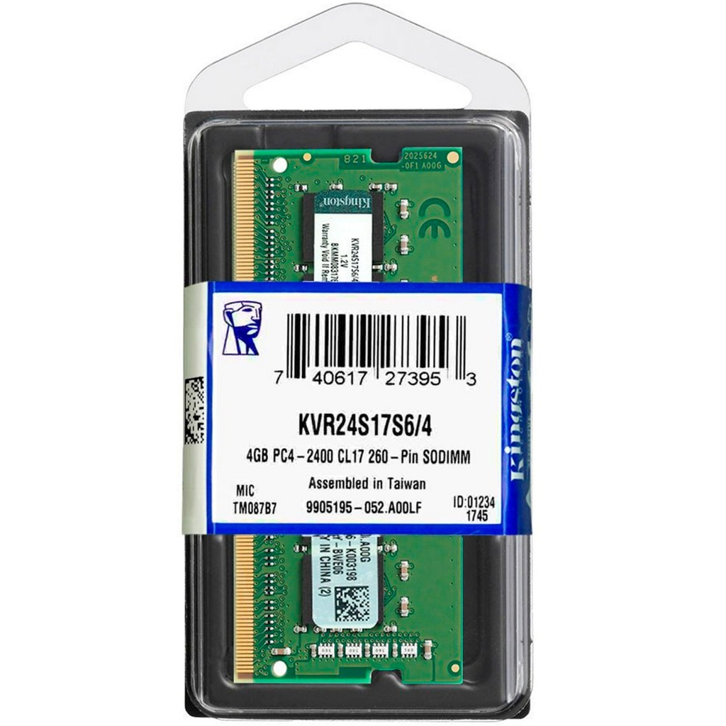 Memoria RAM Kingston DDR4, 2400MHz, 4GB, Non-ECC
