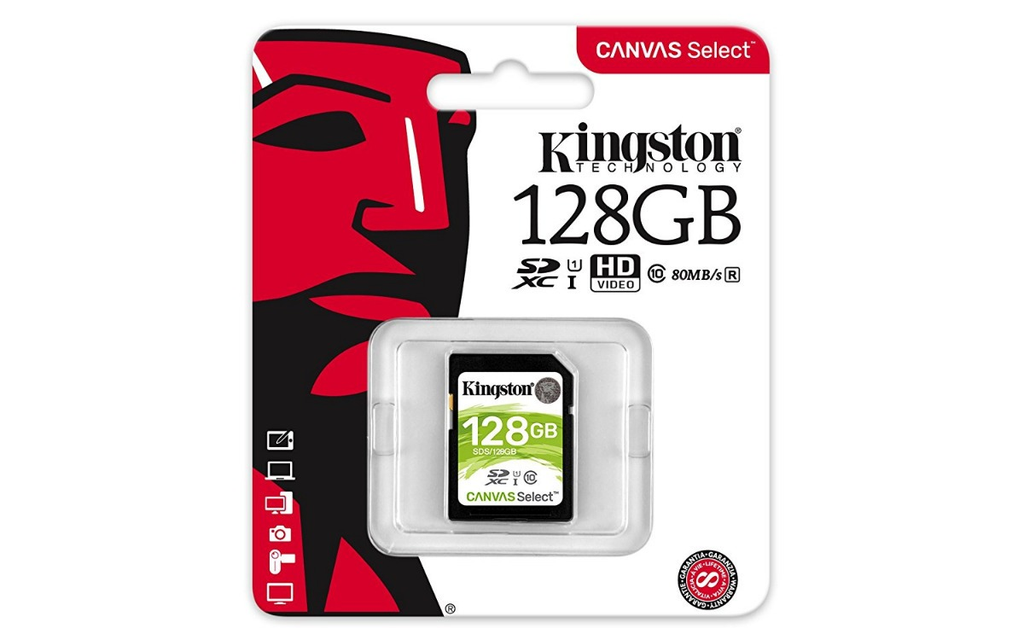 Kingston CL10UHS-I SDS/128GB Memoria SD 128GB Clase 10 SDHC Canvas Select 100R