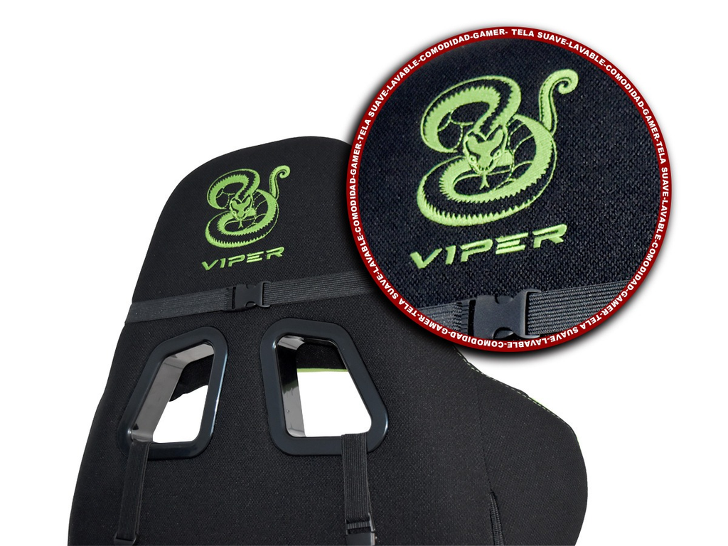 Naceb Na 0916 Silla Gaming Viper Reclinable Hasta 180 Grados Color Negro Verde - ordena-com.myshopify.com