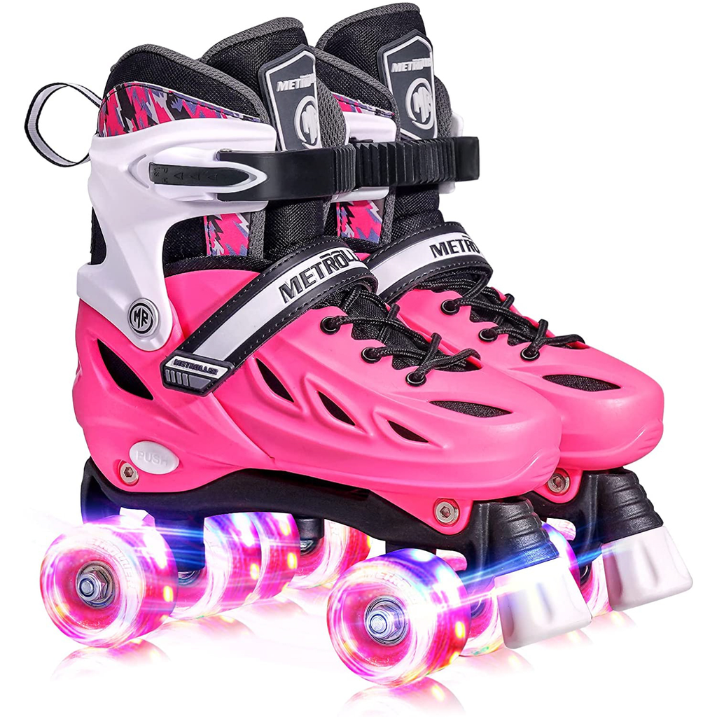 Patines 4 Ruedas Profesionales Clasicos Ajustables Con Luces