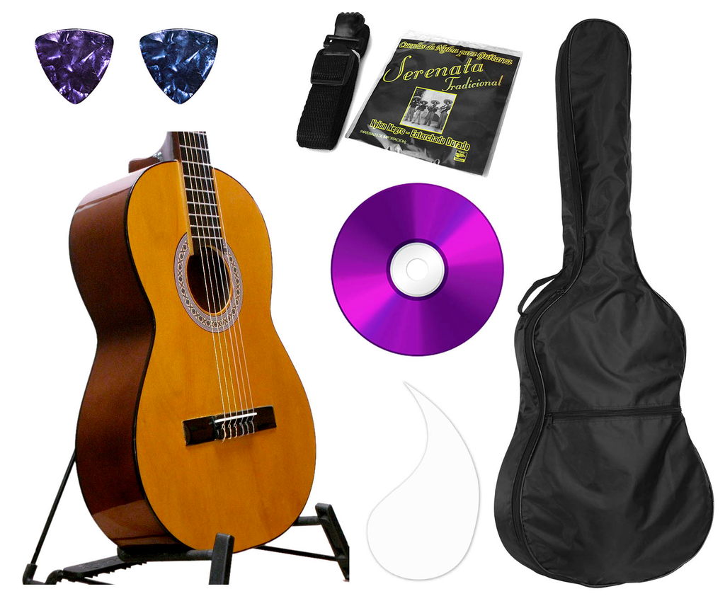 Mestiza Pak 01 Paquete De Guitarra Acustica Con Accesorios, Color Nogal