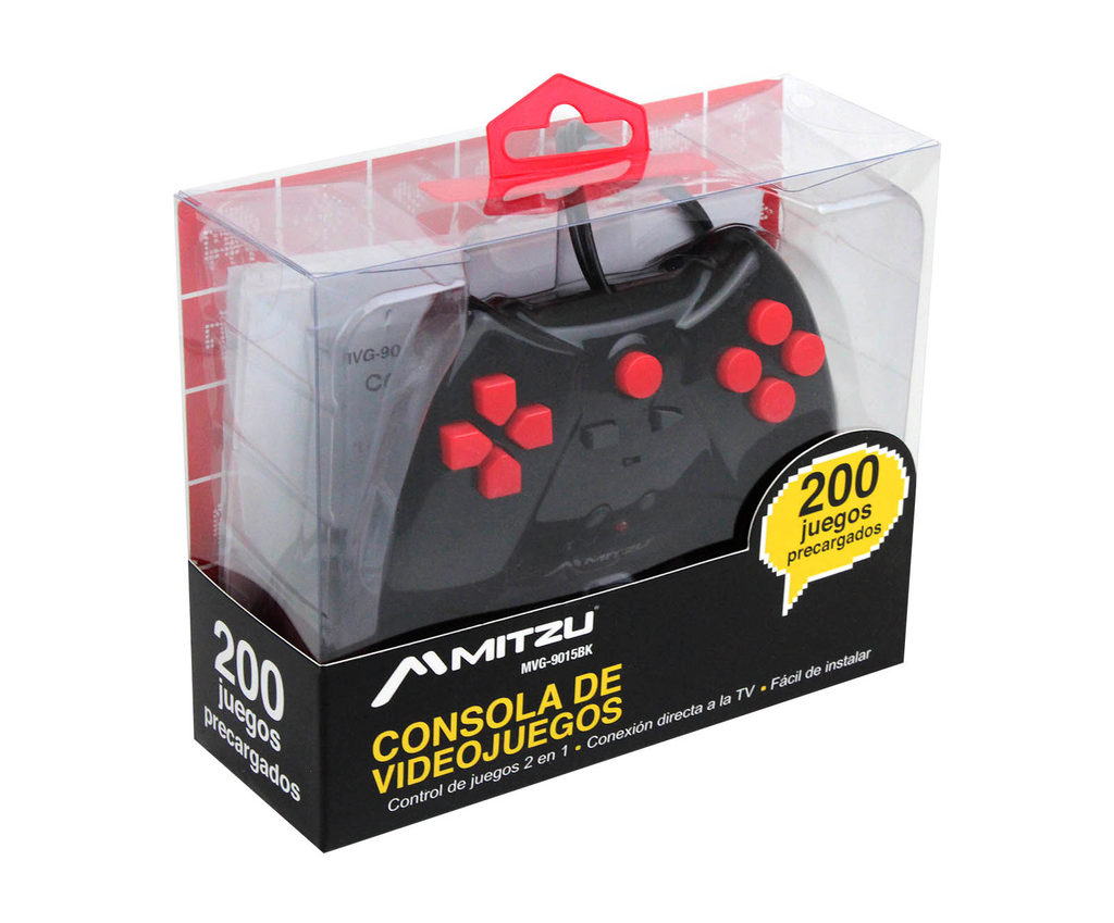 Mitzu Mvg 9015 Bk Consola De Videojuegos 2 En 1 Botones Rojos