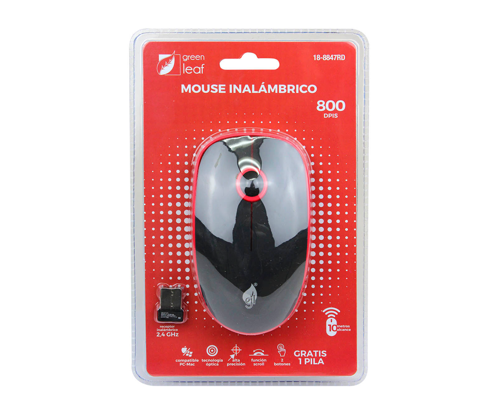 Green Leaf 18 8847 Bl Mouse Inalambrico 2.4 Ghz Slim 800 Dpi Azul