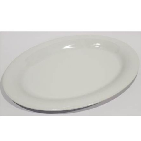 Plato de melamina oval (35.4x26.6x5cm), premium blanco