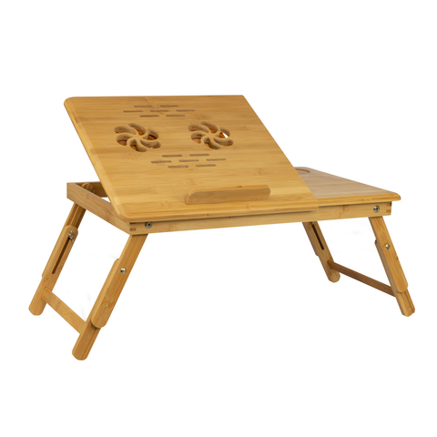 Mesa Desayunadora De Servicio Para Laptop Plegable De Bamboo