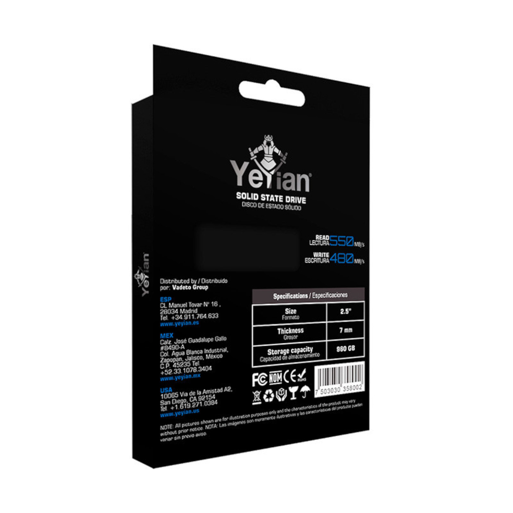Yeyian Ycv-051820-5 Unidad Ssd Valk, 960gb, Sata3, 480mb/S, 2.5 plg