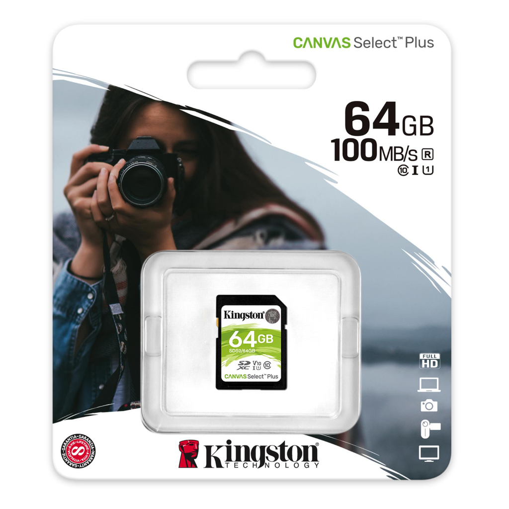 Kingston Sds2/64gb Memoria Sd Sdxc Canvas Select 100r Cl10 Uhs-I V10