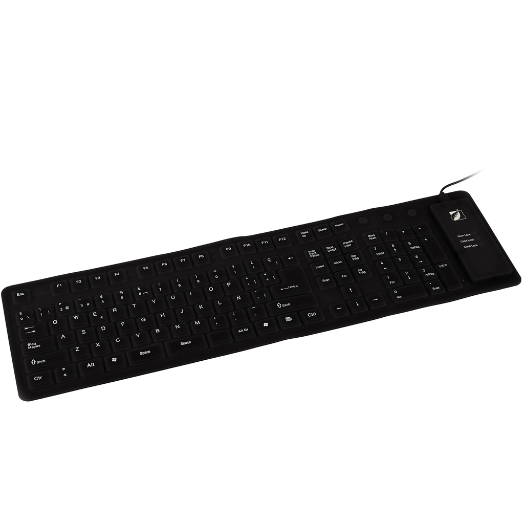 Teclado Flexible Con 3 Teclas De Acceso Rápido Negro