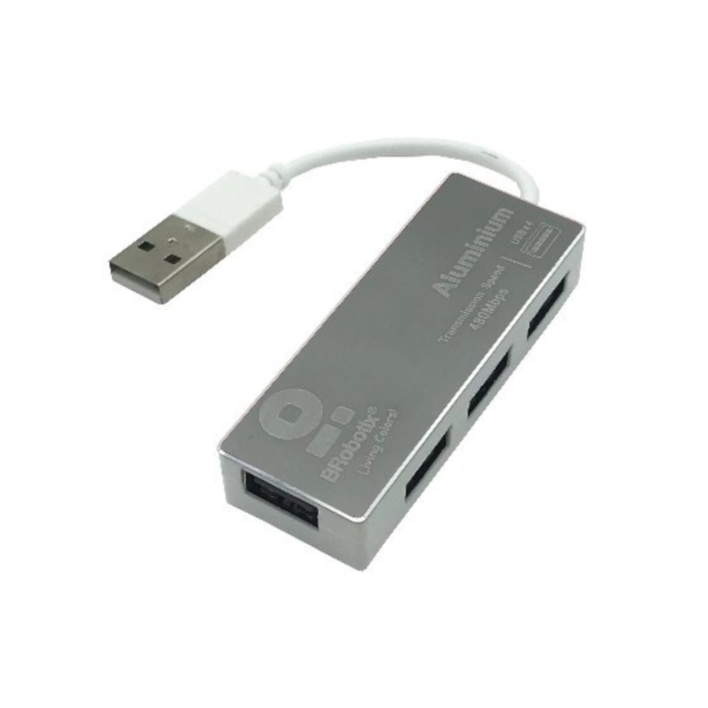 Hub Usb 2.0 4 Puertos Usb 1.1/Usb 2.0, 480 Mbit/S, Plata