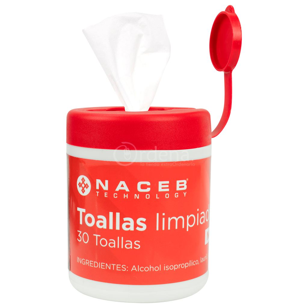 Naceb Toallas Limpiadoras Humedas NA-0801, 30 Piezas