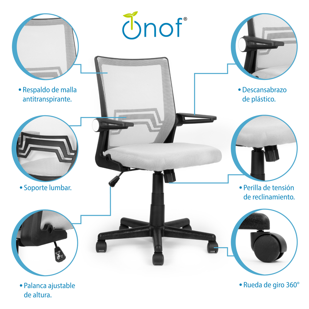 Soporte para respaldo de silla cojín cómodo soporte lumbar en una selección  de colores