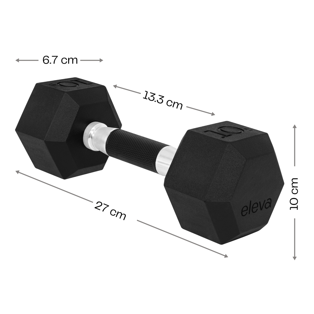 eleva Mancuernas Hexagonales de PVC Premium Set 2pzs 10lbs