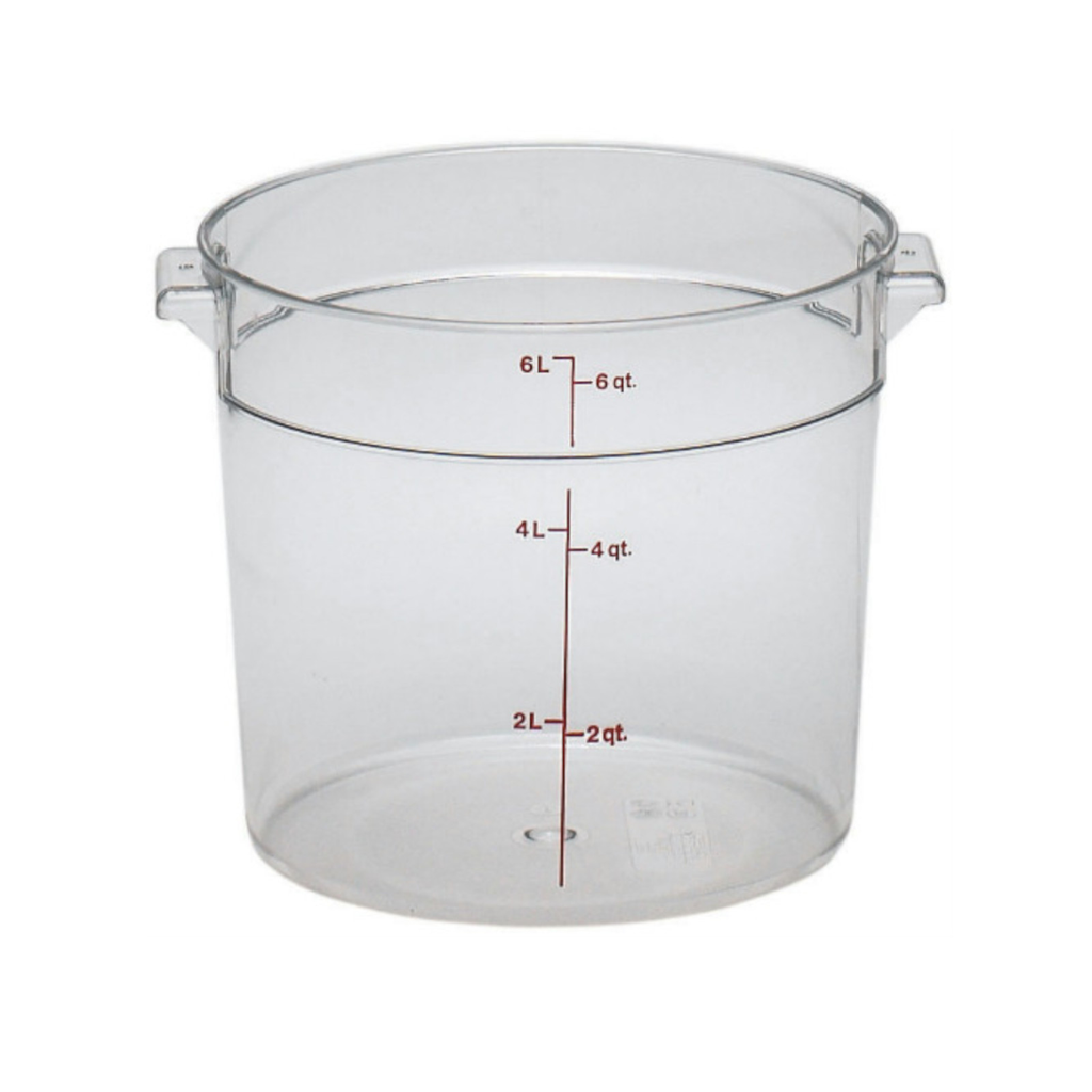 Recipiente De Policarbonato Graduado Redondo 6 Qt 24 Pzas