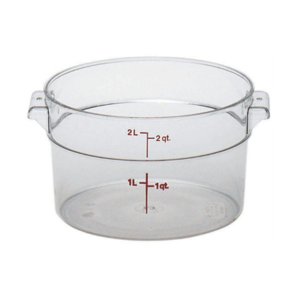 Recipiente De Policarbonato Graduado Redondo, 2 Qt, 24 Pzas