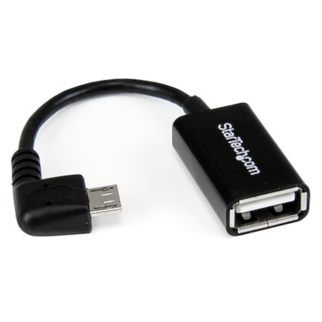 Cable Adaptador Micro USB a USB OTG Acodado a la Derecha