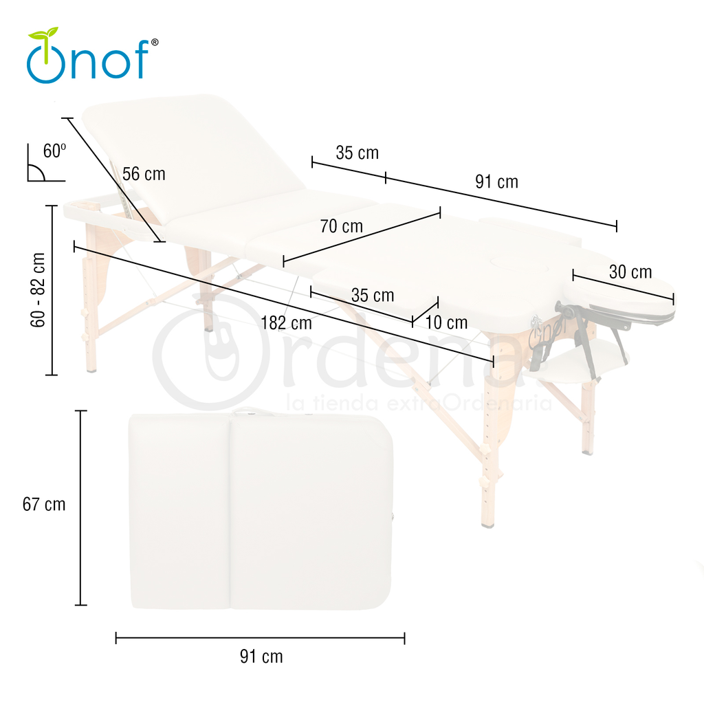 Kit Onof Cuad 001 Y Bolster Half Cama De Masaje Con Bolster Y Half Bolster Negro