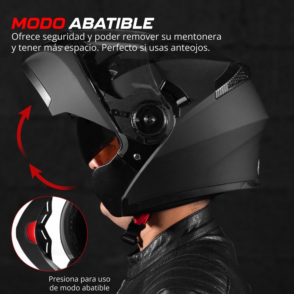 Casco Motocicleta Abatible Deportivo Certificado Visor Doble