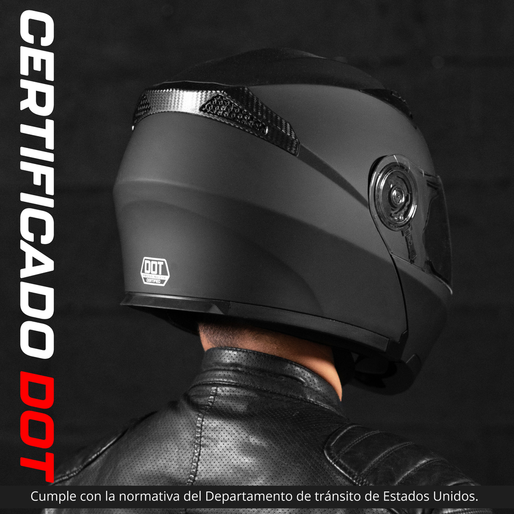 Casco Motocicleta Abatible Deportivo Certificado Visor Doble