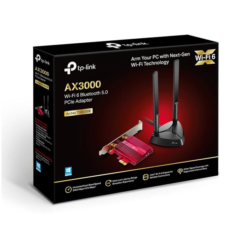 Adaptador PCIe AX3000 Wi-Fi 6 Bluetooth 5.0