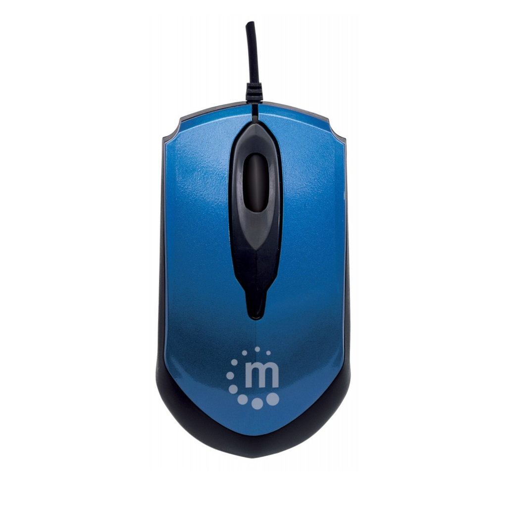 Mouse Óptico Edge, Alámbrico, USB, 1000DPI, Azul/Negro