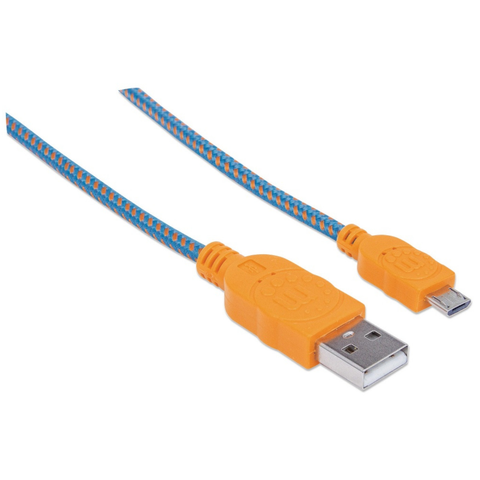 Manhattan 352734 Cable Usb 2.0 A Macho Micro Usb 2.0 B Macho 1 Metro, Azul/Nar