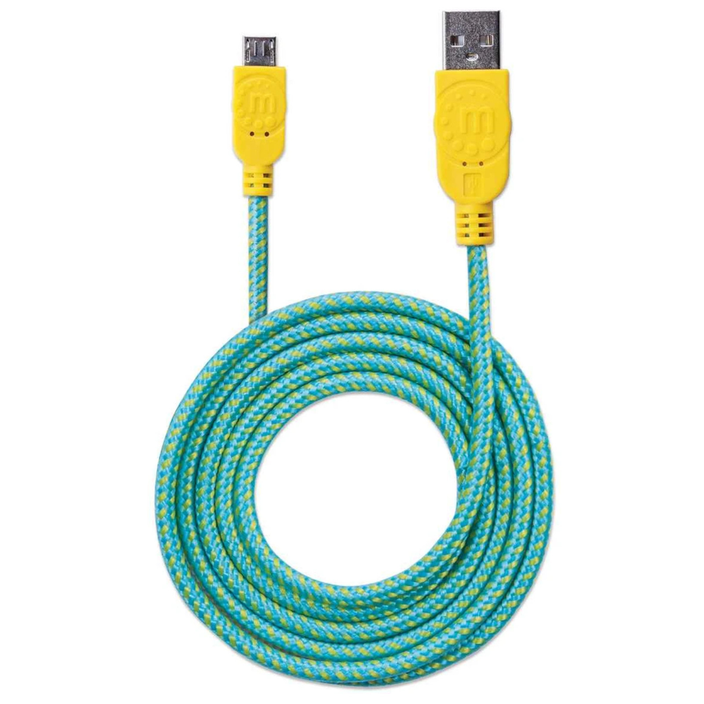 Manhattan 394000, Cable Usb 2.0 A Micro B 1.0 M Turquesa/Amarillo