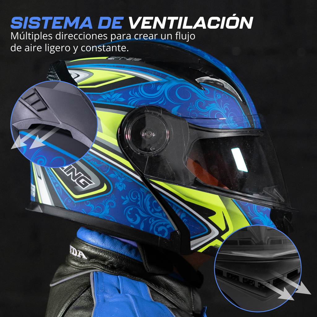 Casco Para Moto Mujer Hombre Abatible Deportivo Certificado