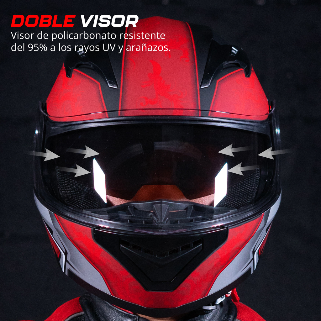 Casco Para Moto Mujer Hombre Abatible Deportivo Certificado