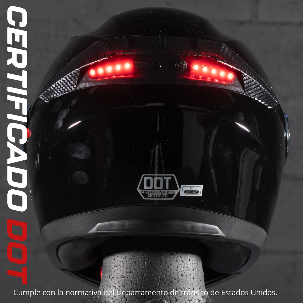 Casco Motocicleta Abatible Certificado Dot Deportivo Luz Led