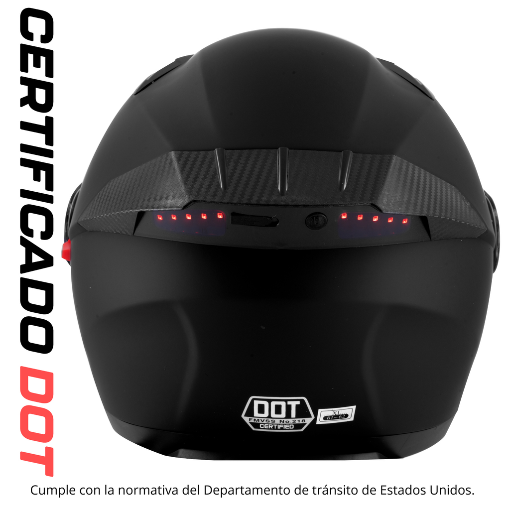 Casco Motocicleta Abatible Certificado Dot Deportivo Luz Led