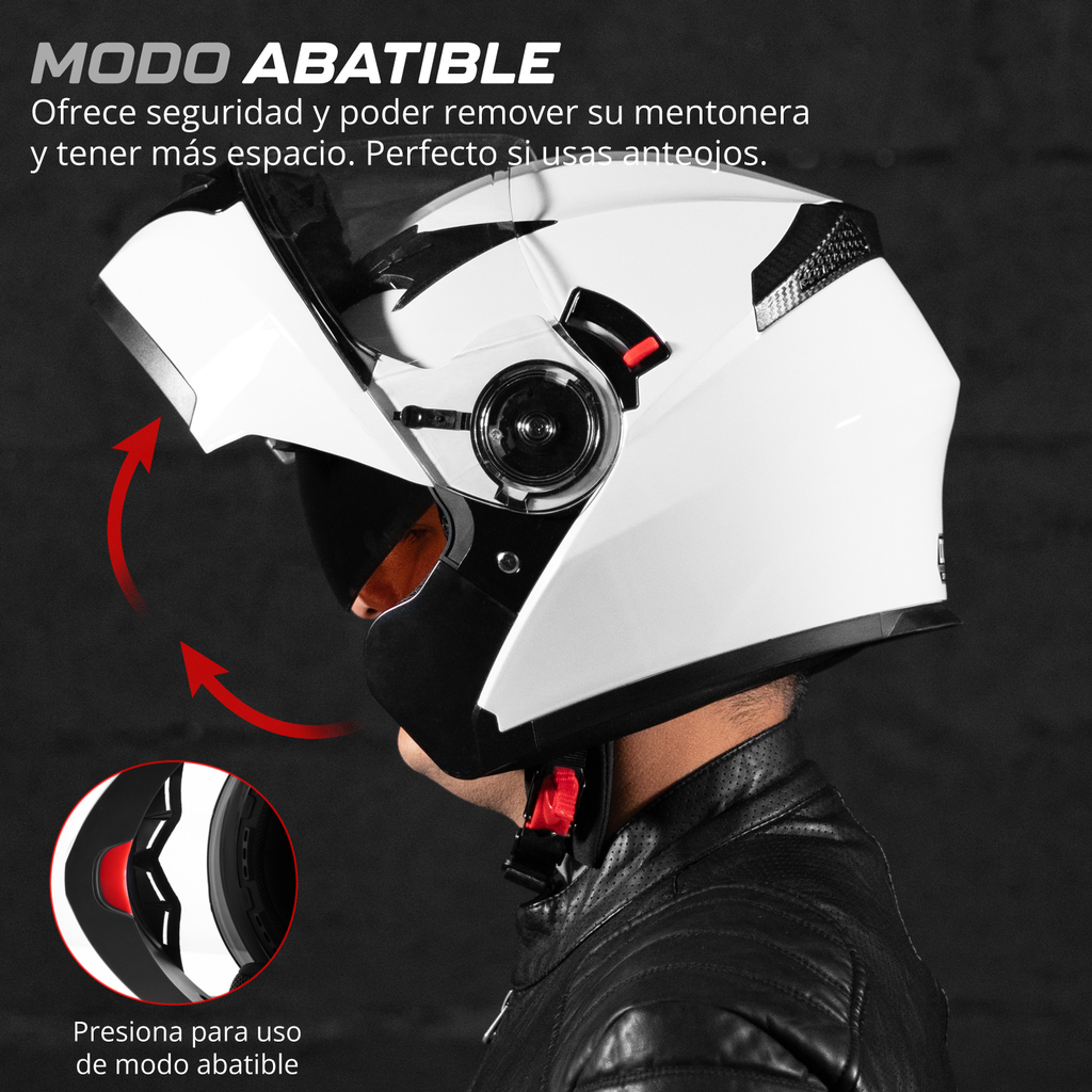 Casco Motocicleta Abatible Deportivo Certificado Visor Doble