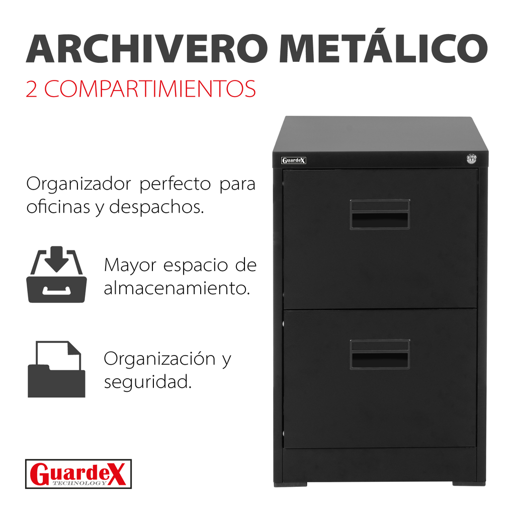 Archivero Metalico Guardex Organizador Vertical 2 Cajones